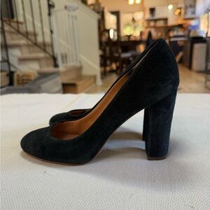 Jcrew black suede pumps